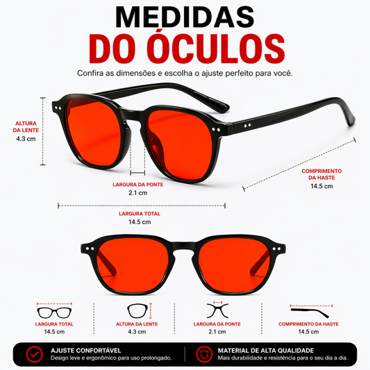 Óculos NeuroDark Platão Lente Vermalha